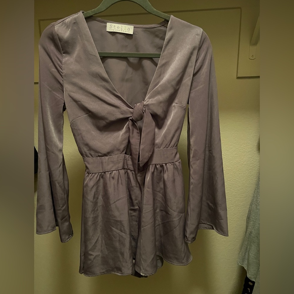 Taupe Romper with Sleeves